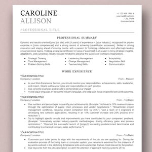 Google Docs, Word Resume Template | CV, Cover Letter & Instructions (ATS-Friendly, Editable) image 2