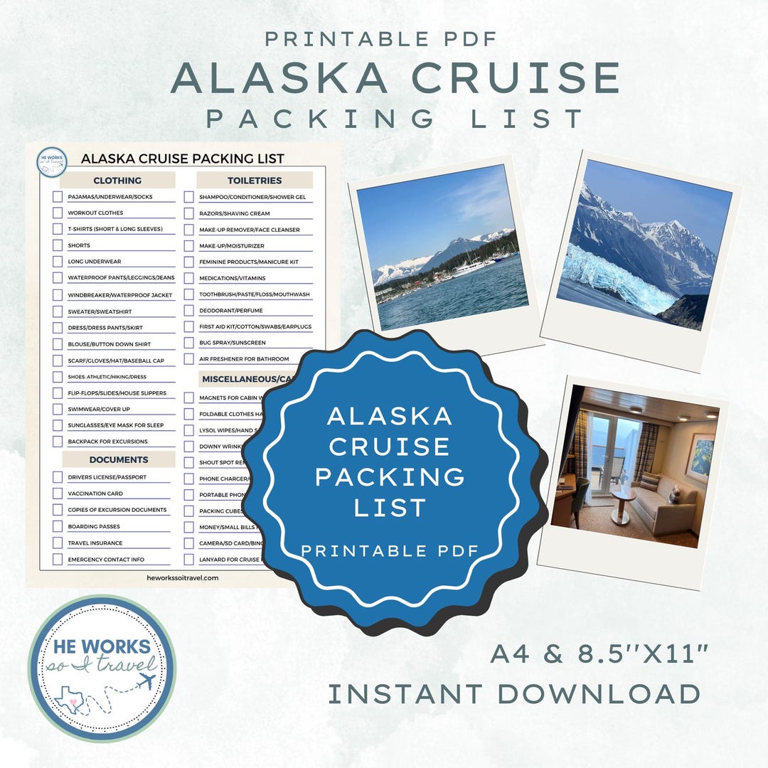 Alaska Cruise Packing List: Travel Checklist (digital Download) - Etsy