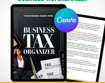 Business Tax Organizer: 45-Page Deduction Tracker (Editable Canva Template)
