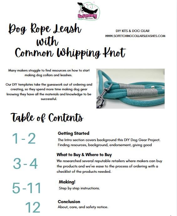 Leash Template.pdf Printable Dog Leash Pattern With Paracord Wrap PDF - Etsy