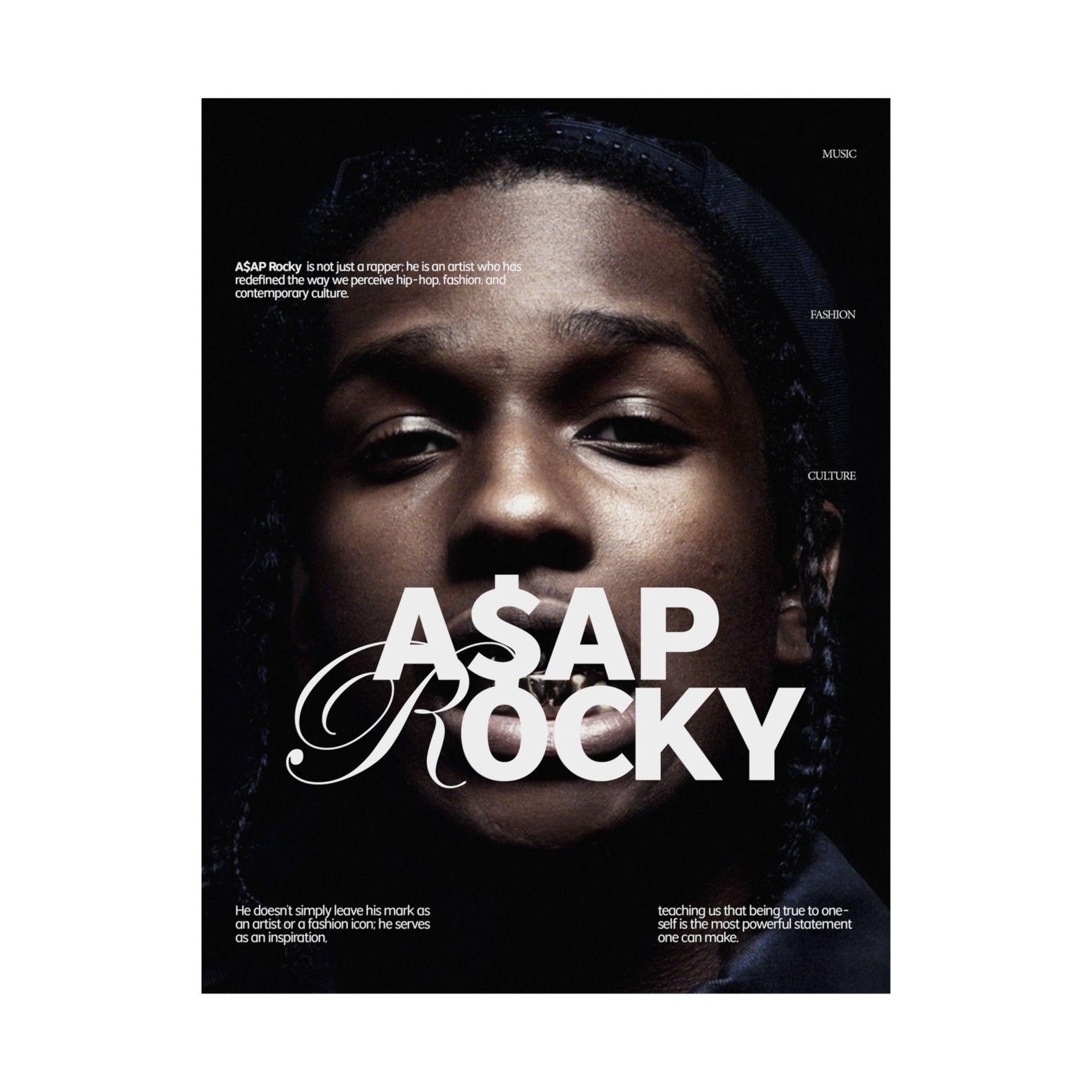 ASAP Rocky Poster, Music Poster, Rap Poster, Music Wall Art, Retro ...