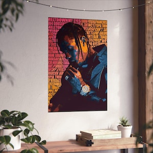 Travis Scott Poster, Travis Scott Wall art,Travis Scott print, Retro Poster, Utopia Poster, Music Poster, Rap Poster, Astroworld.