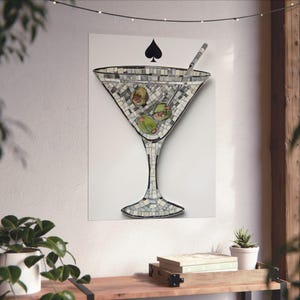 Martini Poster, Retro Poster, Minimalist Wall Art, Cocktail Menu, Alcohol Poster, Kitchen Bar Drinks, Alcohol Decor, Kitchen Decor,Cocktail.