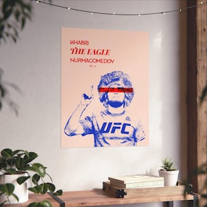 Khabib The Eagle Nurmagomedov Poster, Ufc Champion, MMA Poster, Mma Wall Art, UFC Poster, Fighter Poster, Bedroom Wall Decoration, UFC.