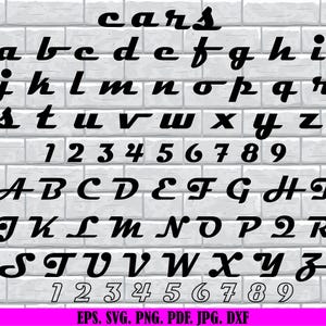 Cars Font SVG, Cars Alphabet SVG, Instant Download, Font SVG, Cars Svg, Font Svg, Digital Download, Cars Font, File Svg, Cars Alphabat,