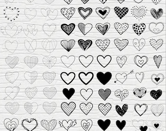 HEART Bundle SVG, Heart Svg Cut Files For Cricut, HEART Doodle Svg, Heart Clipart,  Hand Drawn Heart Svg,Heart Svg Vector, Heart cut files,
