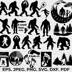 Bigfoot Svg Bundle, Bigfoot Clipart, Bigfoot Silhouette, Bigfoot Vector, Bigfoot Cut Files, Bigfoot For Circut, Bigfoot Svg, Bigfoot Png,Pdf
