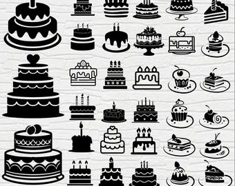 Cake Svg Bundle, Cupcake Svg, Birthday Cake Svg, Cake Png Bundle, Cake Clipart, Cake Svg Cut Files for Cricut, Bakery Svg, Muffin Svg