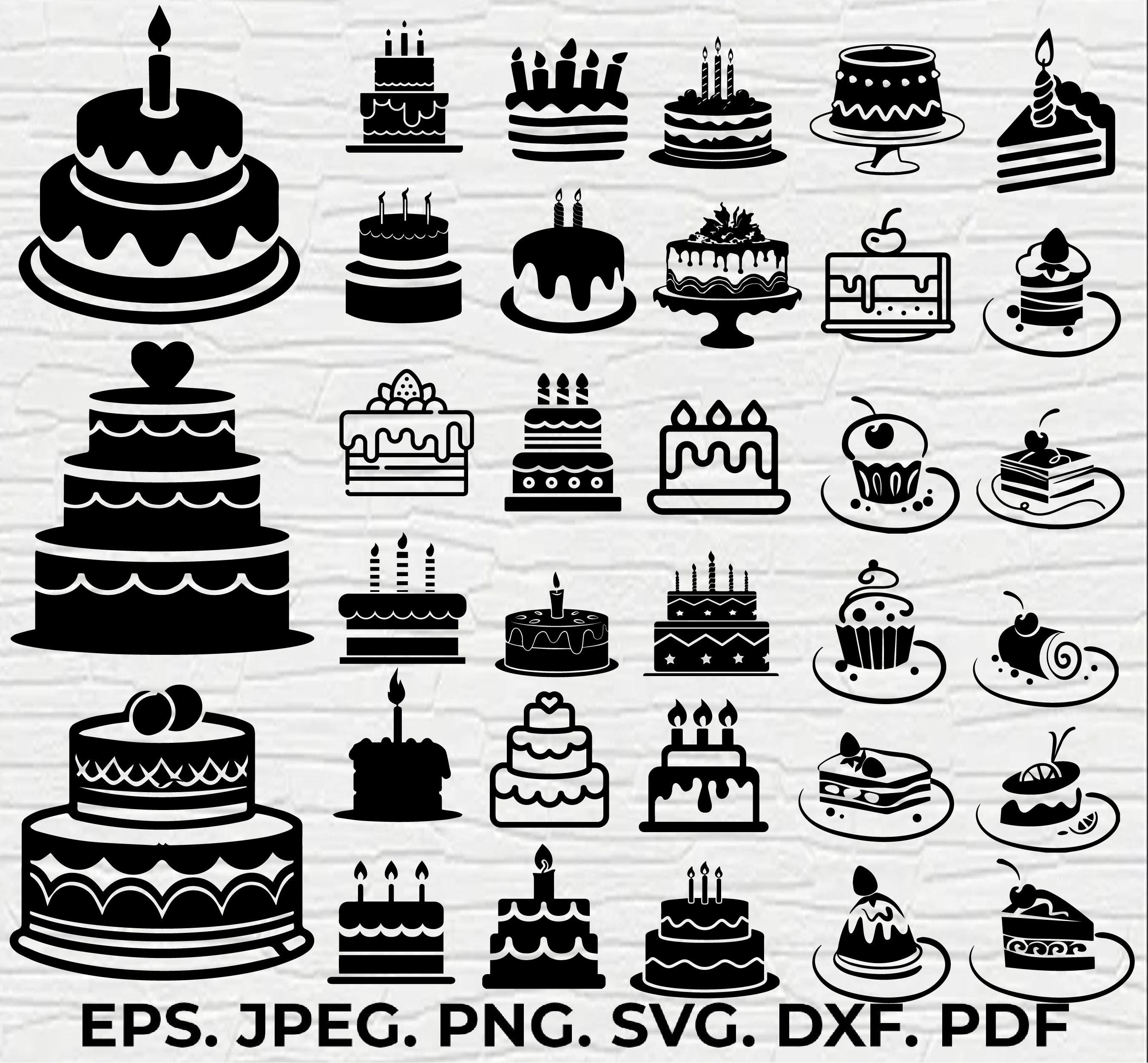 Cake Svg Bundle, Cupcake Svg, Birthday Cake Svg, Cake Png Bundle, Cake ...