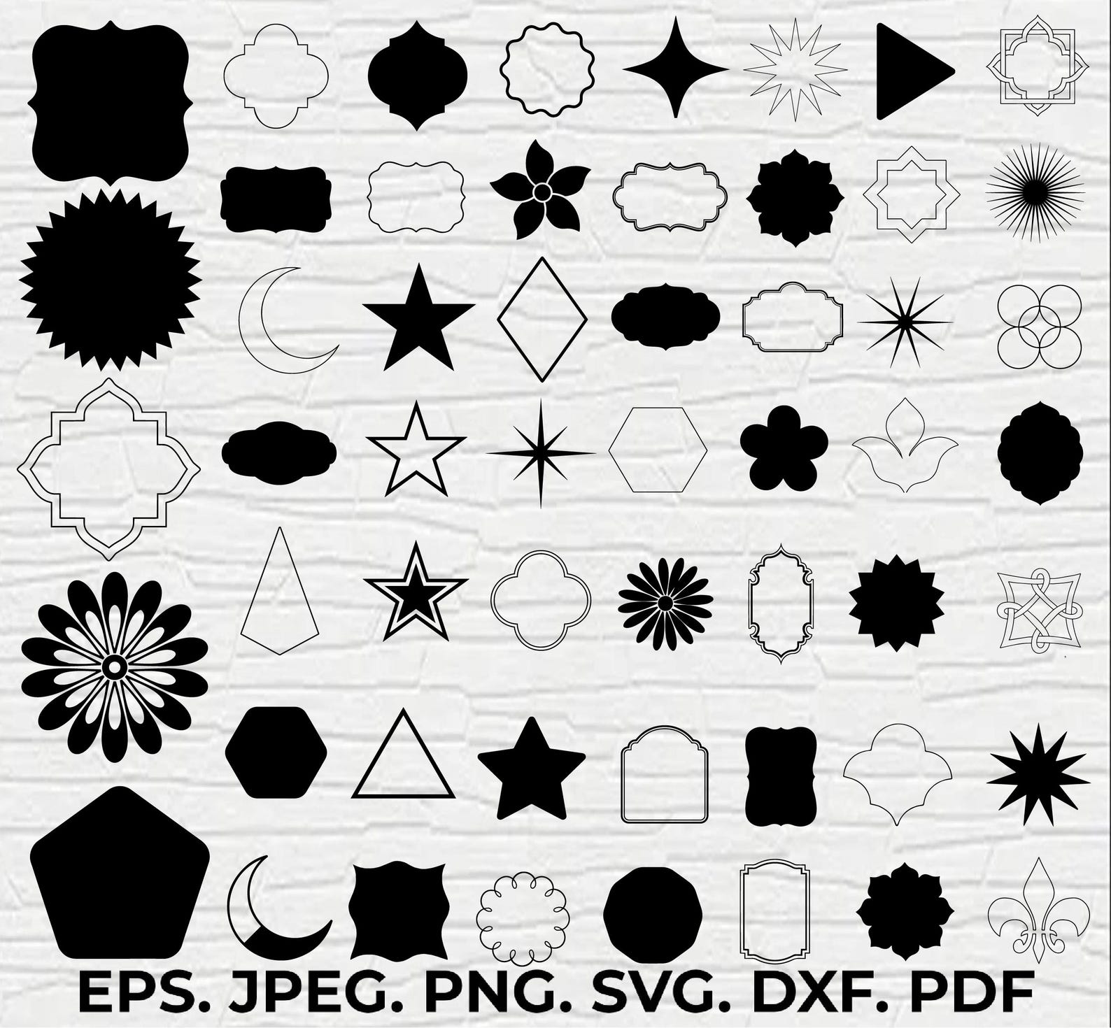 Basic Shape SVG Bundle Vol 1, Basic Shape PNG Bundle, Basic Shape ...