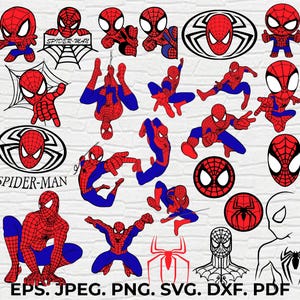 Spiderman Svg Bundle, Spiderman Clipart, Spiderman Cut Files For Circut, Spiderman Silhouette, Spiderman Png, Spiderman Svg, Spiderman Head