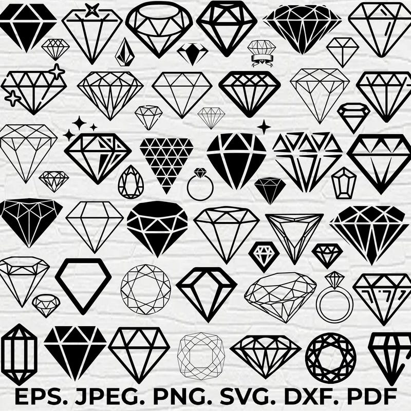 Diamond Svg - Etsy