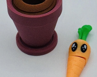 Carrot Planter - Articulated Carrot in a Terracotta Pot