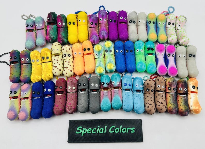 Jar O' Pickle Keychains - Tickles, the Articulating Pickle - Tons of sizes and colors image 8