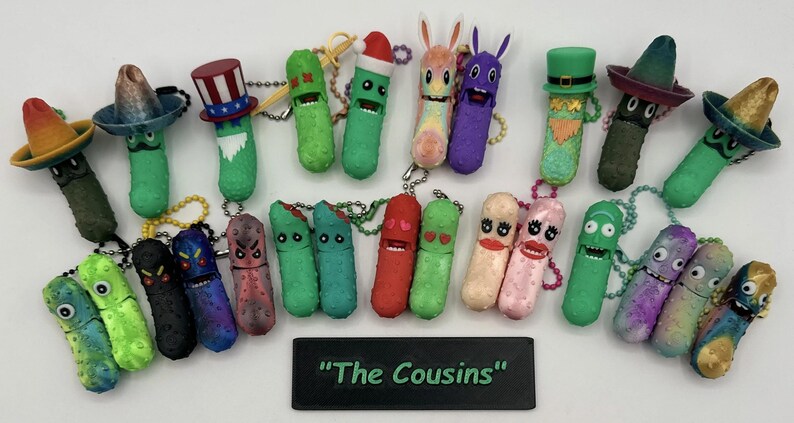 Jar O' Pickle Keychains - Tickles, the Articulating Pickle - Tons of sizes and colors image 9