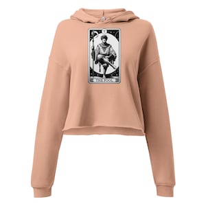 NostrumUK - Sweat à capuche court The Fool Tarot - Tarot personnalisé : carte de tarot personnalisée - Cadeau parfait pour une femme