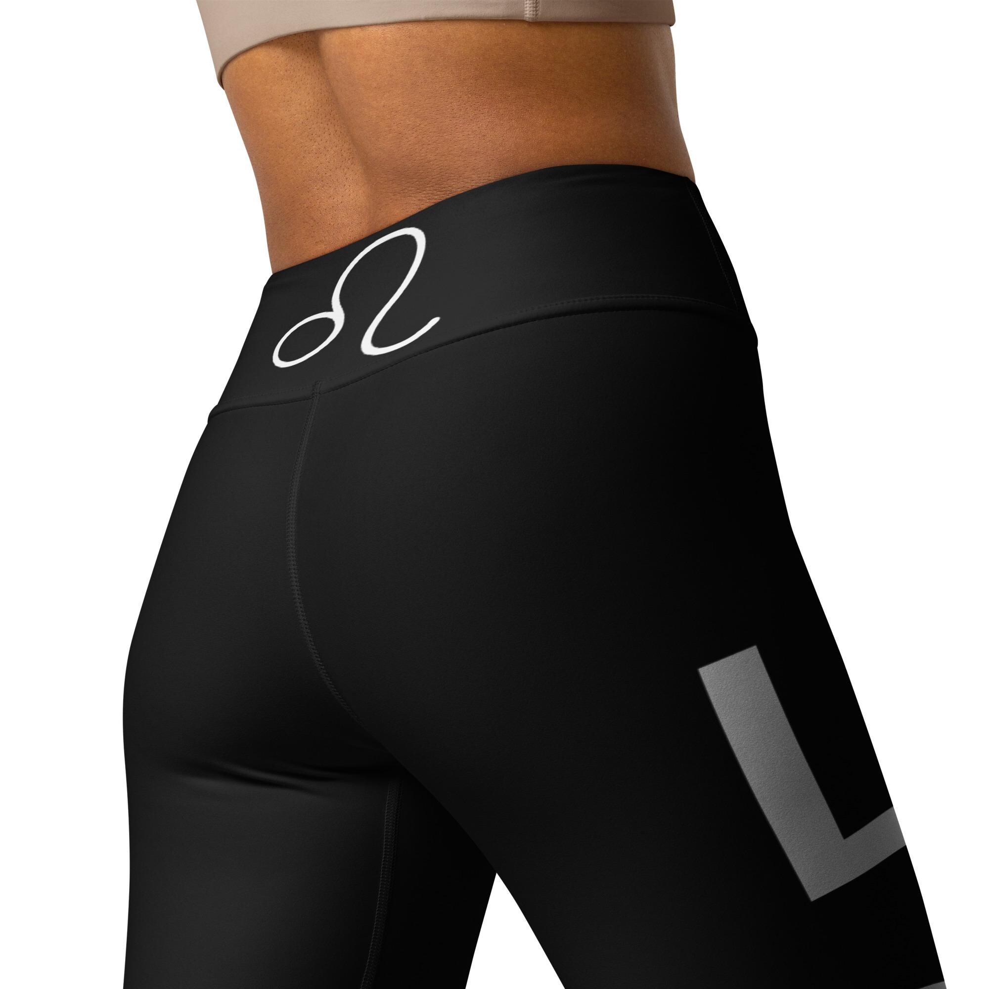 NostrumUK - Leo Inspired Yoga Leggings - Custom Horoscope Leggings: Personalized Zodiac Print Yoga Pants