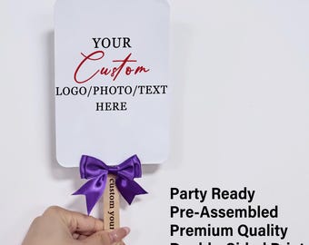 Custom Photo Hand Fan, Personalized with Your Logo, Wedding, Graduation or Bachelorette Party Decor