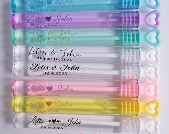 Custom Wedding Bubble Wand, Ready to Use Party Favor Gifts