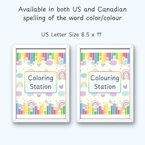 Coloring Station Sign - Kids Birthday Party Sign - Table Decor Birthday ...