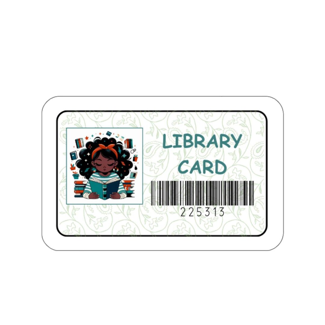 Library Card Sticker, Retro Book Lover Decals, Literary Inspired ...