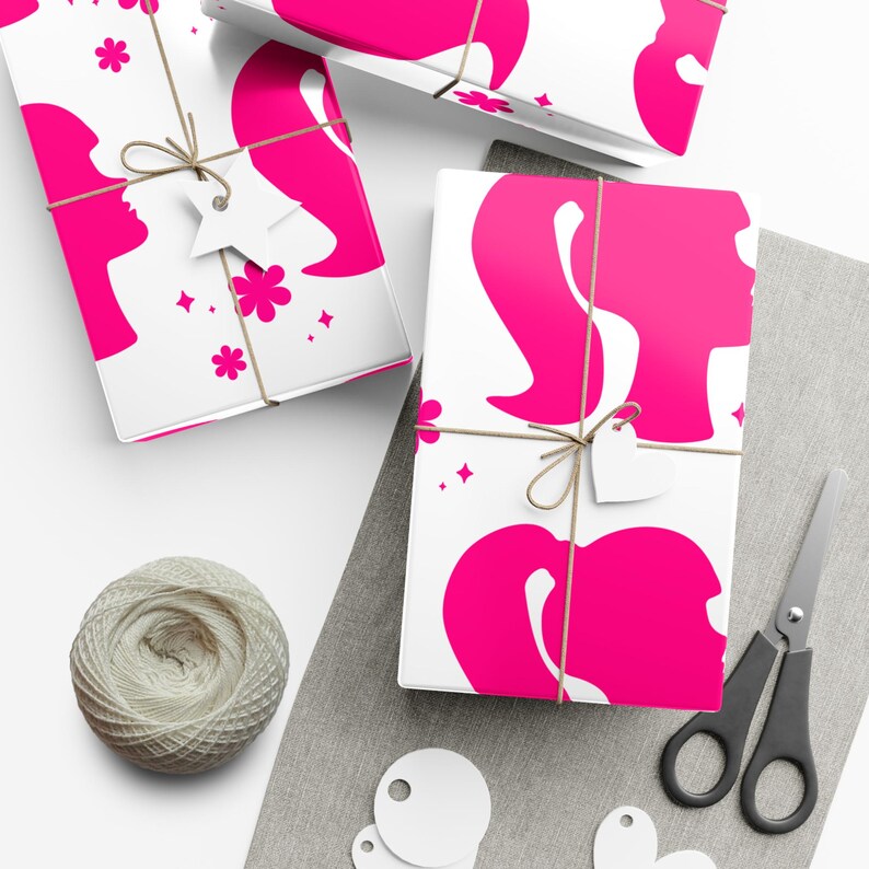 Barbie Gift Wrap Paper Girly Pink Doll Wrapping Paper Roll, Birthday — free download