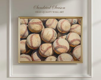 レア　USA製　ヴィンテージ　ベースボール　壁掛けウォールミラー　野球　特大 ヴィンテージ野球アートプリント、クラシックスポーツ壁装飾、使い古さ