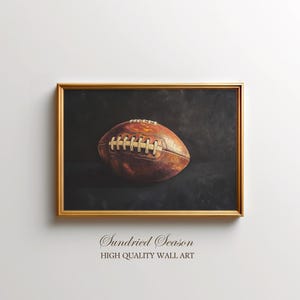 Vintage Football Art Print, Classic Sports Wall Decor, Rustic American Football Poster, Athlete Gift, Man Cave Artwork, Sports Aesthetic