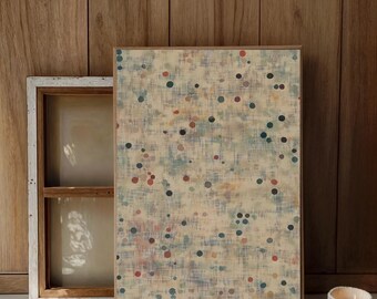 Estampado abstracto de lunares en tonos tierra, arte mural geométrico abstracto con textura, decoración contemporánea de mediados de siglo en tonos neutros para el hogar y el dormitorio.