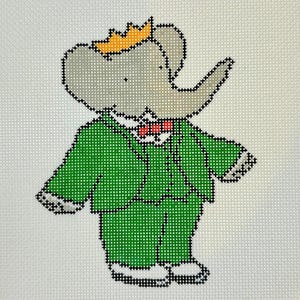 PREORDER- Babar the Elephant Hand Painted Needlepoint Canvas