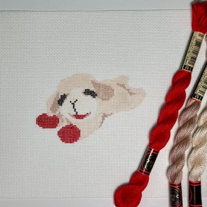PREORDER - Lamb Chop Dog Toy Needlepoint Ornament Canvas