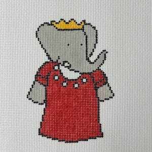 PREORDER- Babar Celeste Hand Painted Needlepoint Canvas