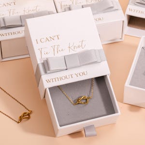 Binden Sie die Knoten Schmuckschatulle Liebesknoten Halskette | Brautjungfer Vorschlag Box Set Brautjungfer immer bereit Schmuck | Willst du mein Brautjungfer Geschenk sein