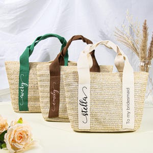 Personalized Bridesmaid Gift Bag,Custom Burlap gift Bag package, Beach tote bag,Bachelorette Party Bag,Bridesmaid Proposal Gift,Gift Package