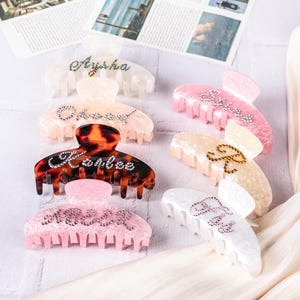 Personalized Diamond Hair Claw, Custom name Hair Clips Hair Barrettes, Hair accessories, Mother&#39;s Day Gift, Bridesmaid Gift, Party Favors
