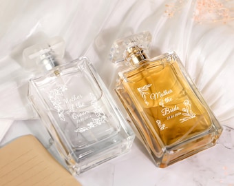 Personalized Engraved Perfume Bottle, Gifts for Mom Bridesmaid, Custom Refillable Empty Bottle, Wedding Day Keepsake, Etching Glass
