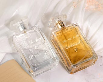 Personalized Engraved Perfume Bottle | Wedding Mother Of Bride Bridesmaid Gift | Personalised Refillable atomizer bottle | Bridal party gift
