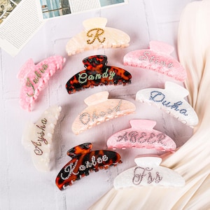 Personalized Diamond Hair Claw, Custom name Hair Clips Hair Barrettes, Hair accessories, Mother&#39;s Day Gift, Bridesmaid Gift, Party Favors
