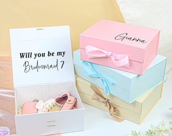 Personalized Empty Proposal Gift Box, Custom Ideas Bridesmaid Gift Box, Bridal Party Favors, Wedding Party Gift, Groomsman Best Man Package