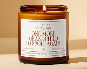 Personal Pregnancy Reveal Gift, Grandparents Pregnancy Announcement Again Candle, Grandparents Again, Pregnant Again Gift SR-5Q8H2L
