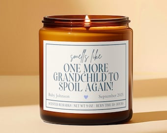 Personal Pregnancy Announcement Grandparent, Pregnancy Announcement Candle, Baby Announcement Candle, Grandparent Again, Pregnant Again Gift