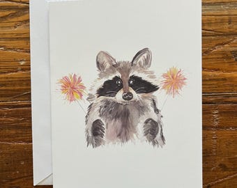 Raccoon Sparkler Card