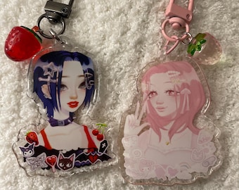 Nana Anime Glitter Epoxy Keychain, Nana Osaki & Hachi