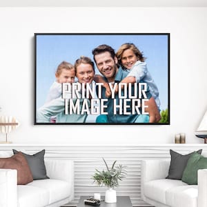 Foto incorniciata su tela per la famiglia, arte murale di qualsiasi dimensione, foto su tela personalizzata per le tue foto, stampa su tela da foto