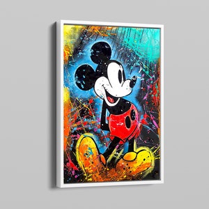 Banksy Abstract Mickey Mouse Pop Art Oil Painting | Handmade Paint on Canvas Artwork | 100% Original Oil Painting