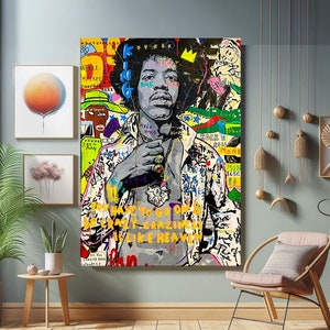 Jimi Pop Art Oil Painting | Handmade Paint on Canvas Artwork | 100% Original Oil Painting