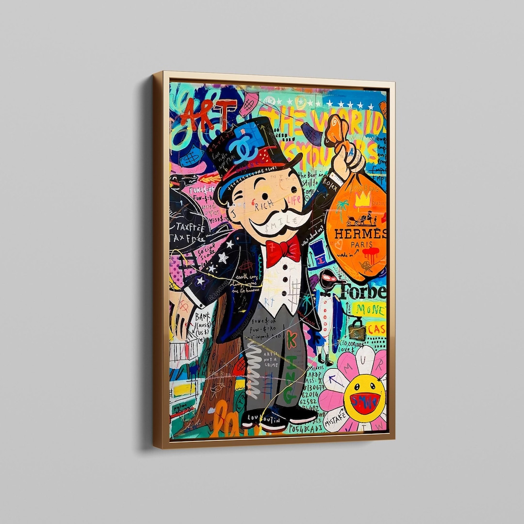 Pop Art Monopoly Man Fashion Unique Modern Painting Print Abstract ...