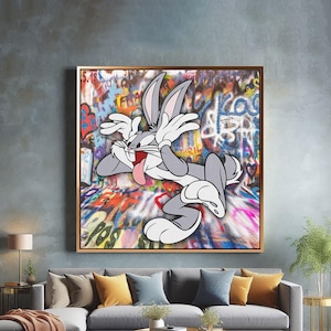 Bugs Pop Art Leinwanddruck, Luxus Gemälde Mode Drucke Cartoon Geburtstag Weihnachten Geschenk Bilder Wohnkultur Wandkunst