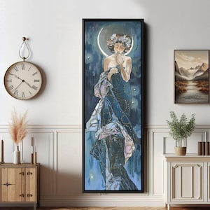 Impression sur toile La lune de Mucha, reproduction d'Alphonse Mucha