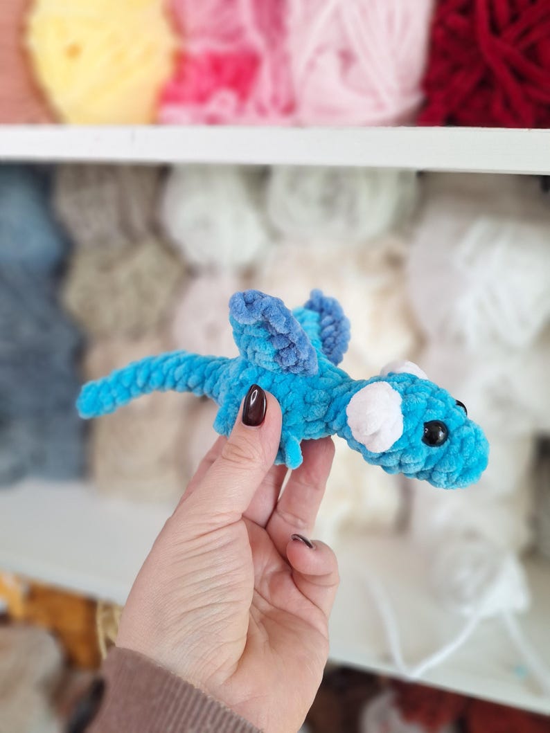 Mini dragon plush toy crocheted small dragon handmade & gift idea image 13